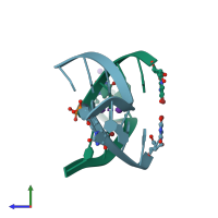 PDB entry 1k8p coloured by chain, side view.