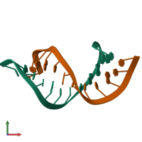 PDB entry 1k8s coloured by chain, front view.