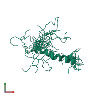 PDB entry 1k8v coloured by chain, ensemble of 20 models, front view.