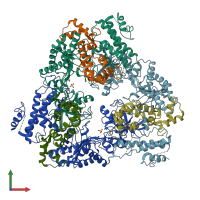 PDB entry 1k93 coloured by chain, front view.