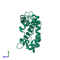 PDB entry 1k95 coloured by chain, side view.