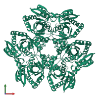 Purine nucleoside phosphorylase DeoD-type in PDB entry 1k9s, assembly 1, front view.