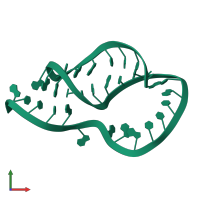 PDB entry 1kaj coloured by chain, front view.