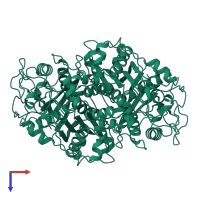 3-oxoacyl-[acyl-carrier-protein] synthase 2 in PDB entry 1kas, assembly 1, top view.