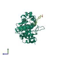 PDB entry 1kav coloured by chain, side view.