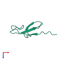 PDB entry 1kbe coloured by chain, top view.