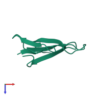 Monomeric assembly 1 of PDB entry 1kbs coloured by chemically distinct molecules, top view.