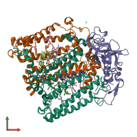 PDB entry 1kby coloured by chain, front view.