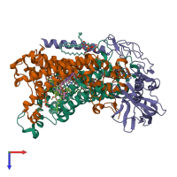 PDB entry 1kby coloured by chain, top view.