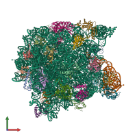 PDB entry 1kc8 coloured by chain, front view.