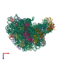 PDB entry 1kc8 coloured by chain, top view.