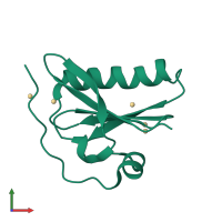 PDB entry 1kcq coloured by chain, front view.