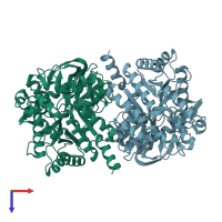 PDB entry 1kcx coloured by chain, top view.
