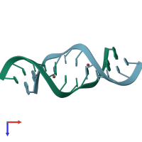 PDB entry 1kd3 coloured by chain, top view.