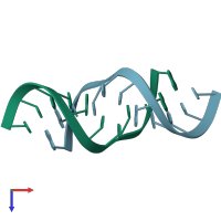 PDB entry 1kd4 coloured by chain, top view.