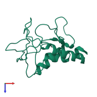 PDB entry 1kdc coloured by chain, top view.