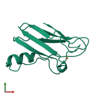 PDB entry 1kdi coloured by chain, front view.