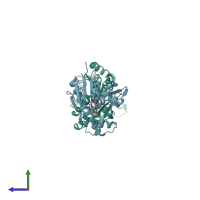 PDB entry 1kdo coloured by chain, side view.