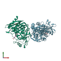 PDB entry 1ke3 coloured by chain, front view.