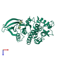 PDB entry 1ke5 coloured by chain, top view.