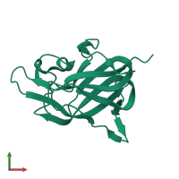 PDB entry 1kex coloured by chain, front view.