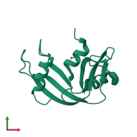 PDB entry 1kf3 coloured by chain, front view.