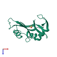 PDB entry 1kf3 coloured by chain, top view.