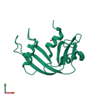PDB entry 1kf4 coloured by chain, front view.