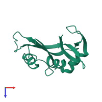 PDB entry 1kf5 coloured by chain, top view.