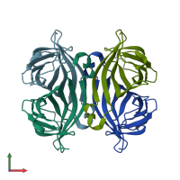 PDB entry 1kff coloured by chain, front view.
