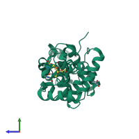 PDB entry 1kg7 coloured by chain, side view.