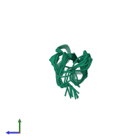 PDB entry 1kgm coloured by chain, ensemble of 10 models, side view.