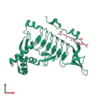 PDB entry 1kgt coloured by chain, front view.