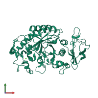 PDB entry 1kgu coloured by chain, front view.