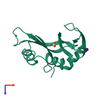 PDB entry 1kh8 coloured by chain, top view.