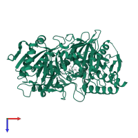 Phosphoenolpyruvate carboxykinase, cytosolic [GTP] in PDB entry 1khb, assembly 1, top view.