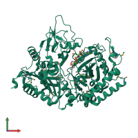 PDB entry 1khe coloured by chain, front view.