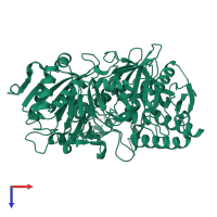 Phosphoenolpyruvate carboxykinase, cytosolic [GTP] in PDB entry 1khf, assembly 1, top view.