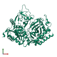 PDB entry 1khg coloured by chain, front view.
