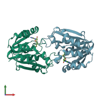 PDB entry 1khh coloured by chain, front view.