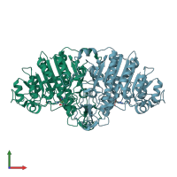 PDB entry 1khj coloured by chain, front view.