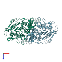 PDB entry 1khk coloured by chain, top view.