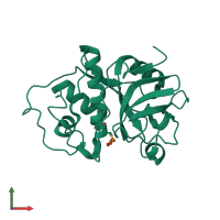 PDB entry 1khq coloured by chain, front view.
