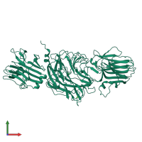 PDB entry 1kit coloured by chain, front view.