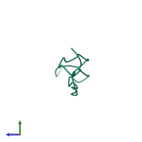 Monomeric assembly 1 of PDB entry 1kj0 coloured by chemically distinct molecules, side view.