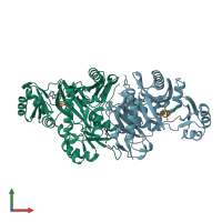 PDB entry 1kjj coloured by chain, front view.