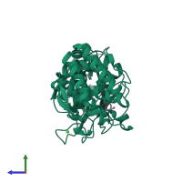 PDB entry 1kjo coloured by chain, side view.