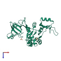 PDB entry 1kjw coloured by chain, top view.