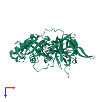 PDB entry 1kk0 coloured by chain, top view.
