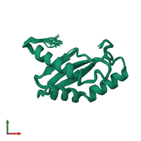PDB entry 1kkg coloured by chain, ensemble of 16 models, front view.